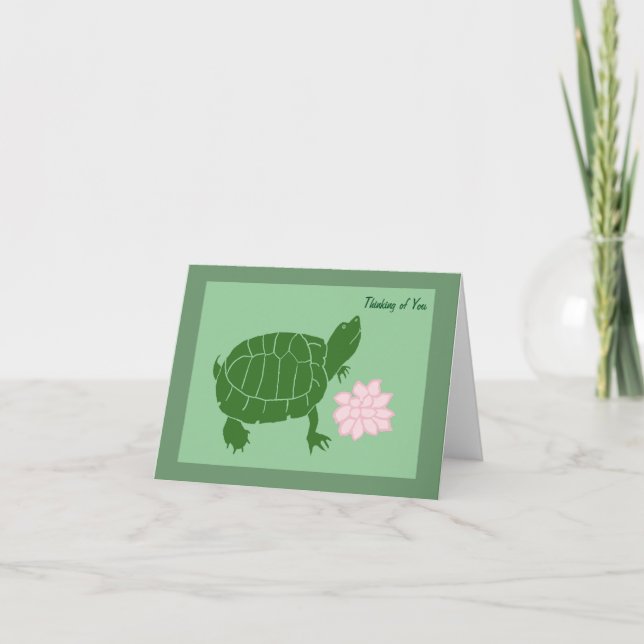 Thinking Of You Turtle Note Cards (Front)