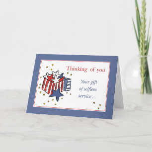 Thinking of You USA Gift with Stars and Stripes Card
