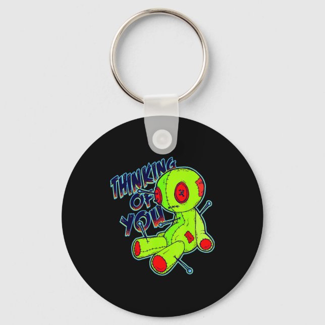 Thinking Of You Voodoo Doll Halloween Valentine  Key Ring (Front)