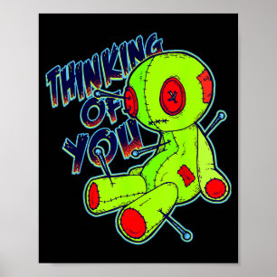 Thinking Of You Voodoo Doll Halloween Valentine Poster