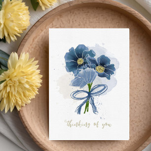 Thinking of You Watercolor Flower Bouquet Card