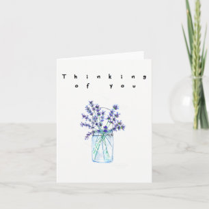 Thinking of you watercolor lylac flower card