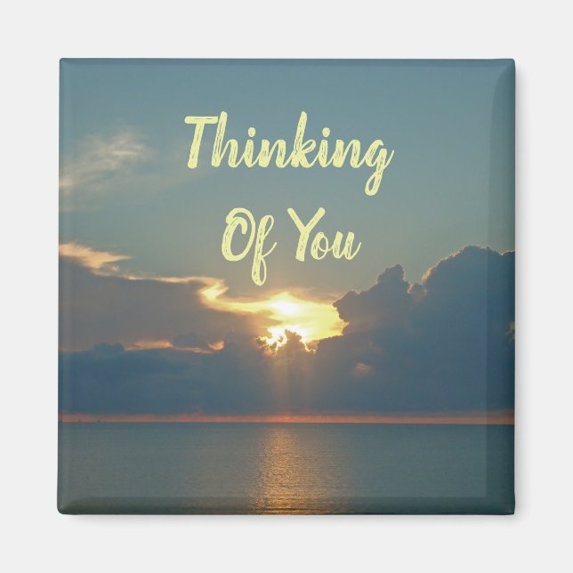 Thinking of You West Coast Sunset Photo Friendship Magnet (Front)