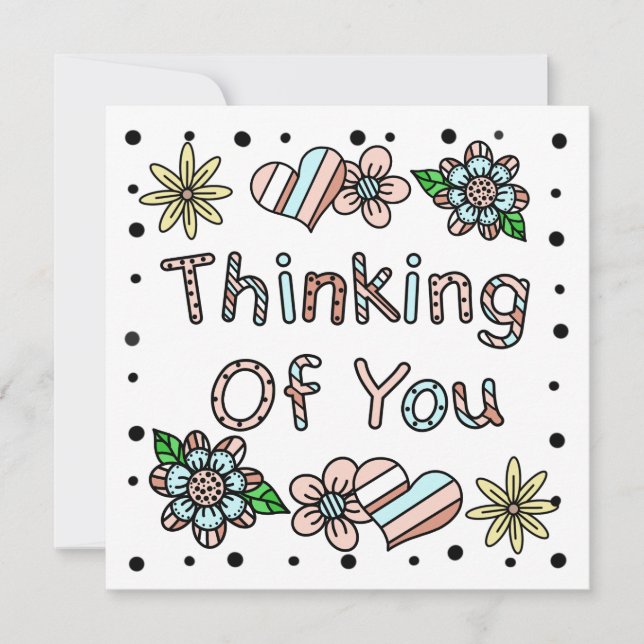 Thinking of You | Whimsical Floral Card (Front)