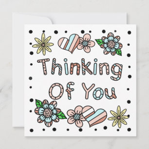 Thinking of You   Whimsical Floral Card