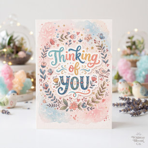 Thinking of You Whimsical Floral Card