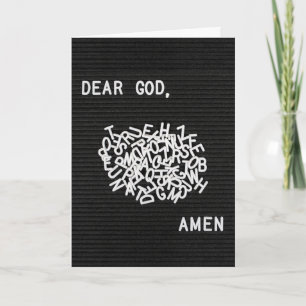 Thinking of You White Jumbled Prayer Letters Card