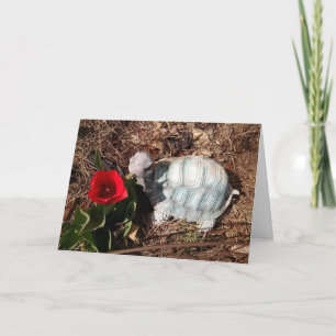 Thinking of You Wind Turtle & Flower Greeting Card
