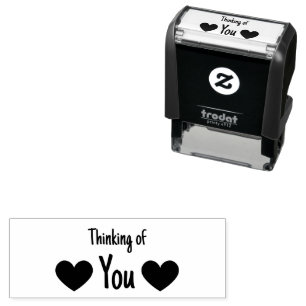 Thinking of You with Cute Hearts Self-inking Stamp