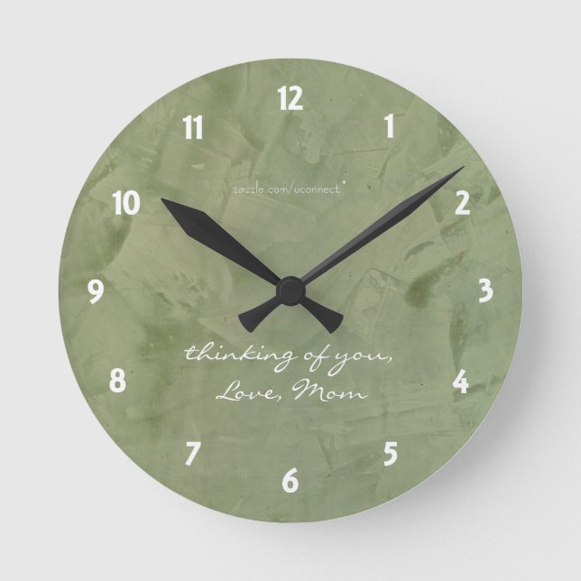 Thinking Of You With Love Sage Wall Clock (Front)