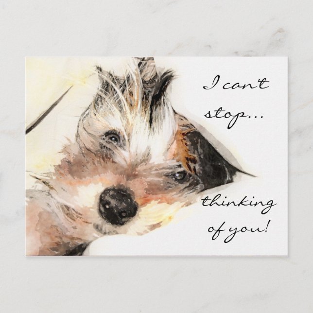 Thinking of you Yorkie  Customisable Postcard (Front)