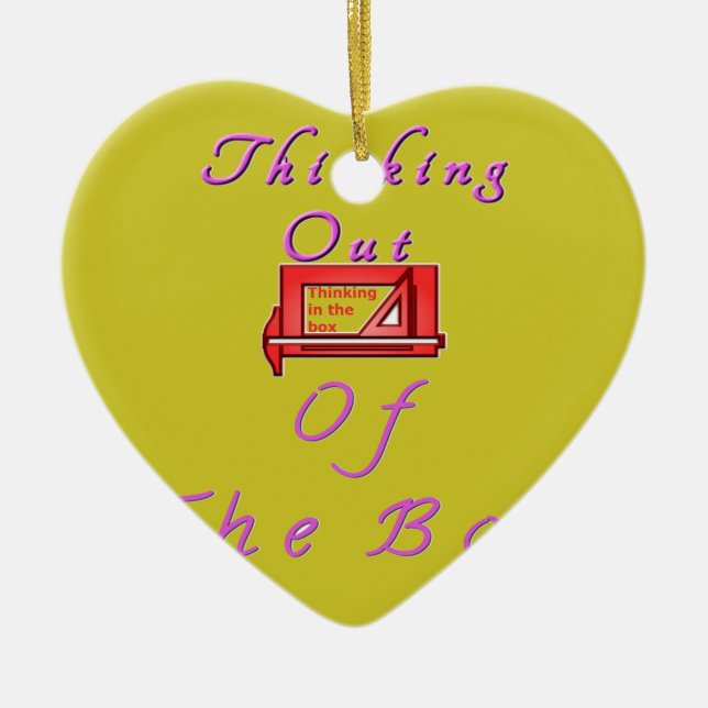 Thinking out of the box. ceramic tree decoration (Front)