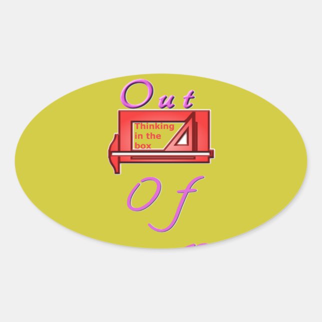 Thinking out of the box. oval sticker (Front)