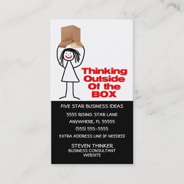 Thinking Outside The Box Business Card (Front)