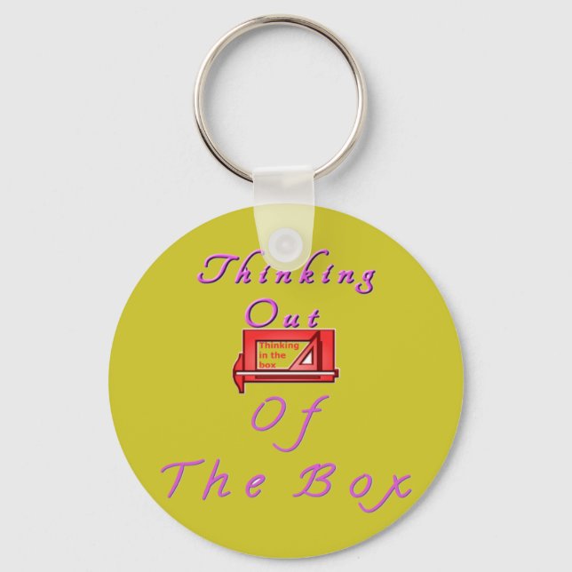 Thinking Outside the Box Design Key Ring (Front)