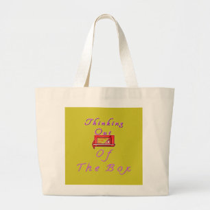 Thinking Outside the Box Design Large Tote Bag