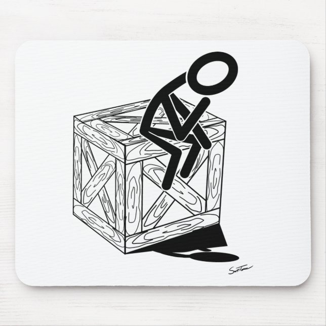Thinking outside the box mouse pad (Front)