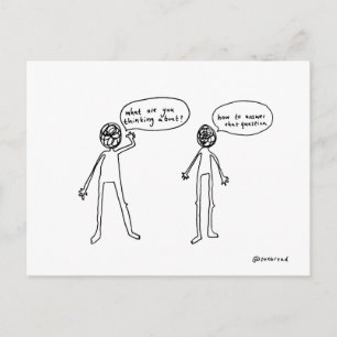 thinking postcard