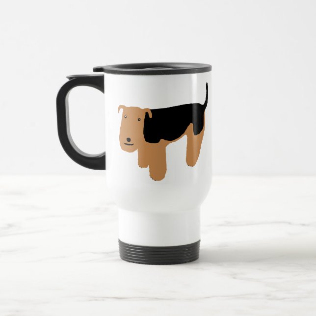 Thinking Welsh Terrier Travel Mug (Left)