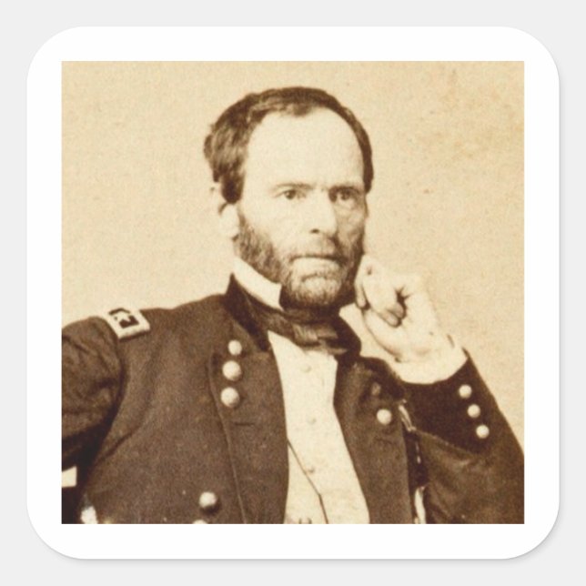Thinking William Tecumseh Sherman Sticker (Front)