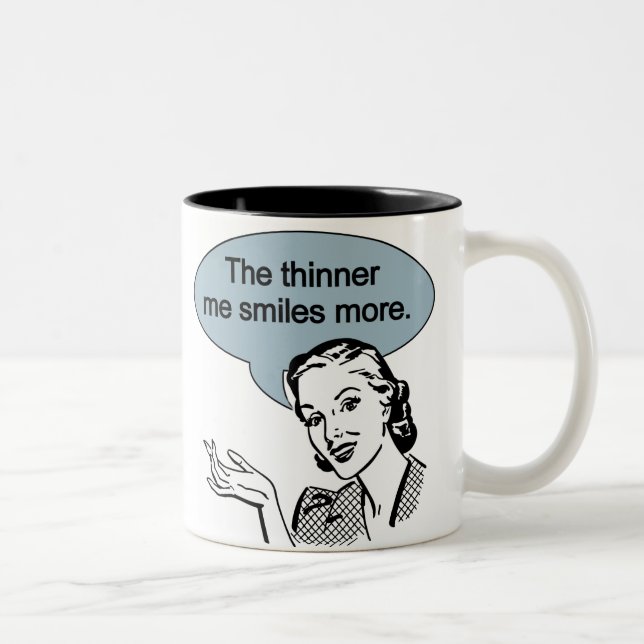 Thinner Me Smiles More Two-Tone Coffee Mug (Right)