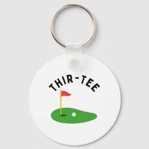 Thir-tee 30th Golf Birthday Party Thirtieth Golf P Key Ring