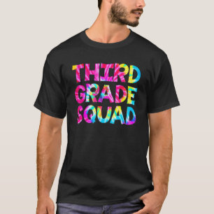 Third 3rd Grade Squad Tie Dye Student Teacher Back T-Shirt