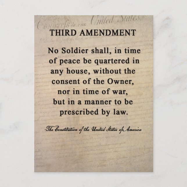 Third Amendment Postcards (Front)