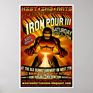 Third Annual West 7th Iron Pour Poster 2010