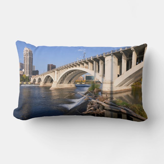 Third Avenue Bridge in Minneapolis Lumbar Pillow (Front)