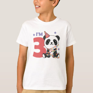 Third Birthday Panda For Children 3 Years T-Shirt