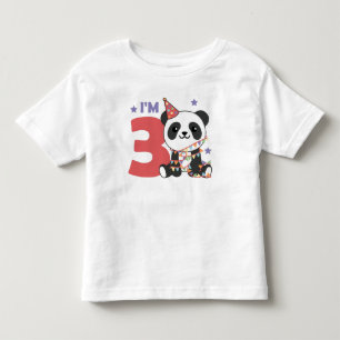 Third Birthday Panda For Children 3 Years Toddler T-Shirt