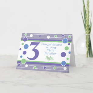Third Birthday Personalised Card! Card