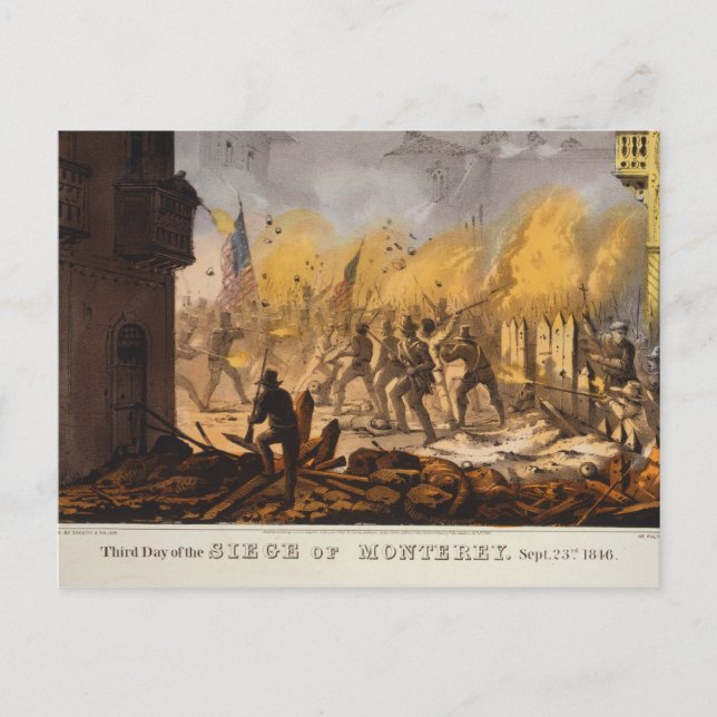Third Day of the Siege of Monterrey Sept 23rd 1846 Postcard (Front)