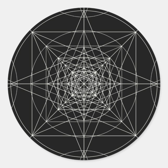 Third Dimensional Sacred Geometry Classic Round Sticker (Front)