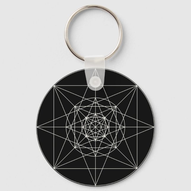 Third Dimensional Sacred Geometry Key Ring (Front)