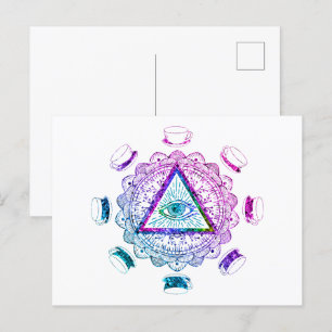 Third Eye All Seeing Eye Coffee Cup Postcard