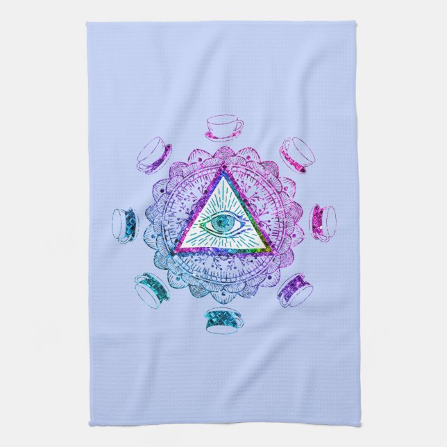 Third Eye All Seeing Eye Coffee Cup Tea Towel (Vertical)