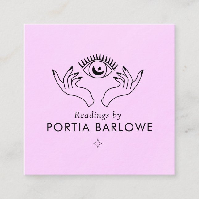 Third Eye and Hands Psychic Medium Square Business Card (Front)
