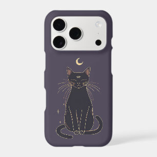 Third Eye Black Cat Mystic Gold iPhone Case