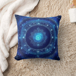 Third Eye Chakra Blue Mandala Cushion