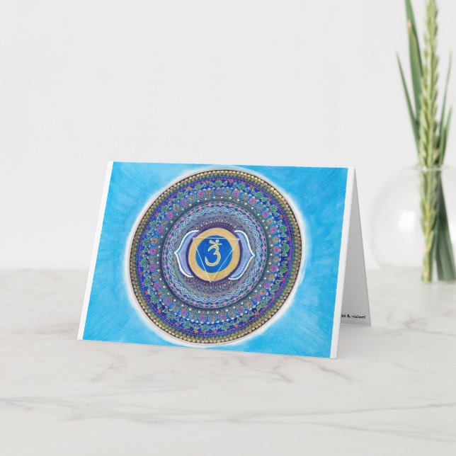 Third Eye Chakra Mandala Greeting Card (Front)