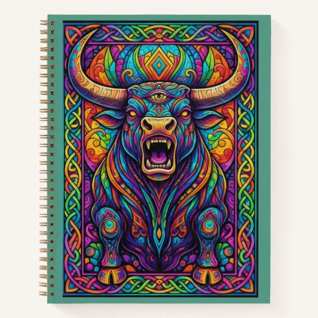Third-Eye Charging Taurus Mythical Zen tangle  Notebook (Front)