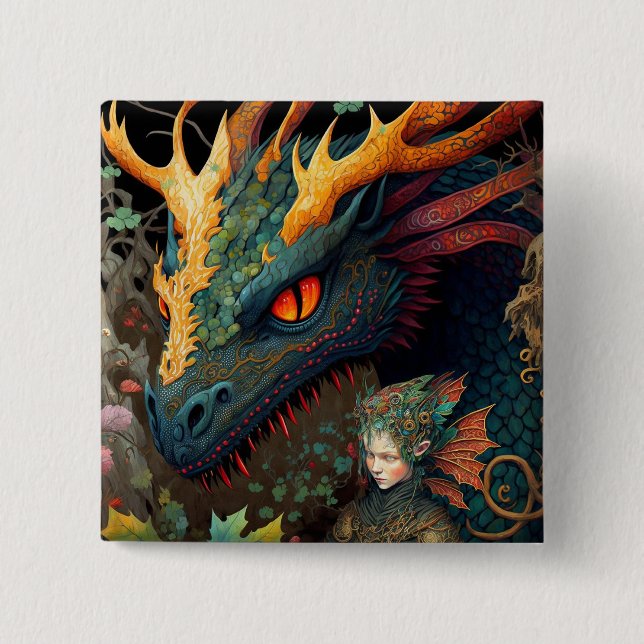 Third Eye Goddess Fantasy Art Button (Front)
