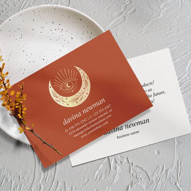 Third Eye Gold Moon Customer Thank you Boho Rust Enclosure Card (Creator Uploaded)