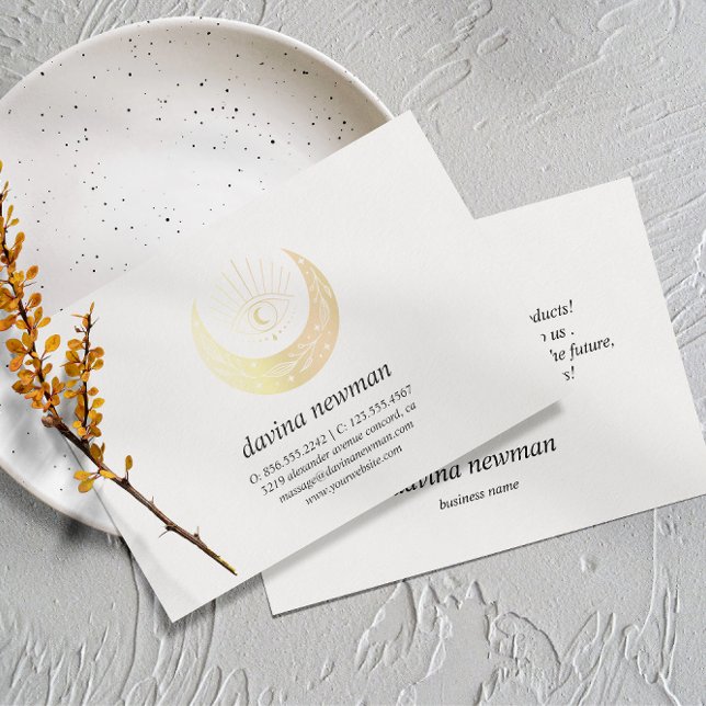 Third Eye Gold Moon Customer Thank you Boho white Enclosure Card (Creator Uploaded)