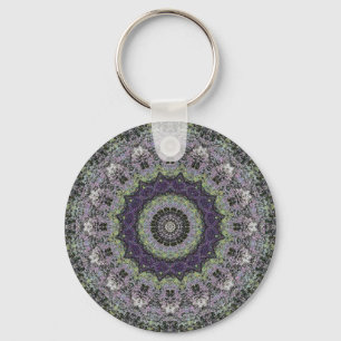 Third Eye Green Abstract Mandala Keychain