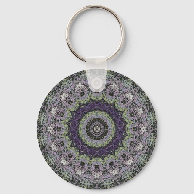 Third Eye Green Abstract Mandala Keychain (Front)