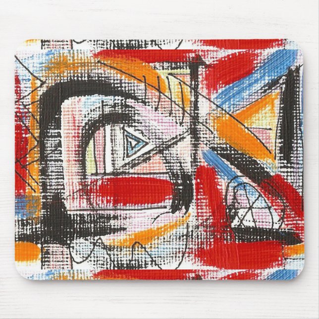 Third Eye-Hand Painted Abstract Art Mouse Pad (Front)