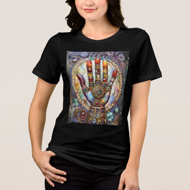 Third Eye Mystic Palm Tri-Blend Shirt (Front)